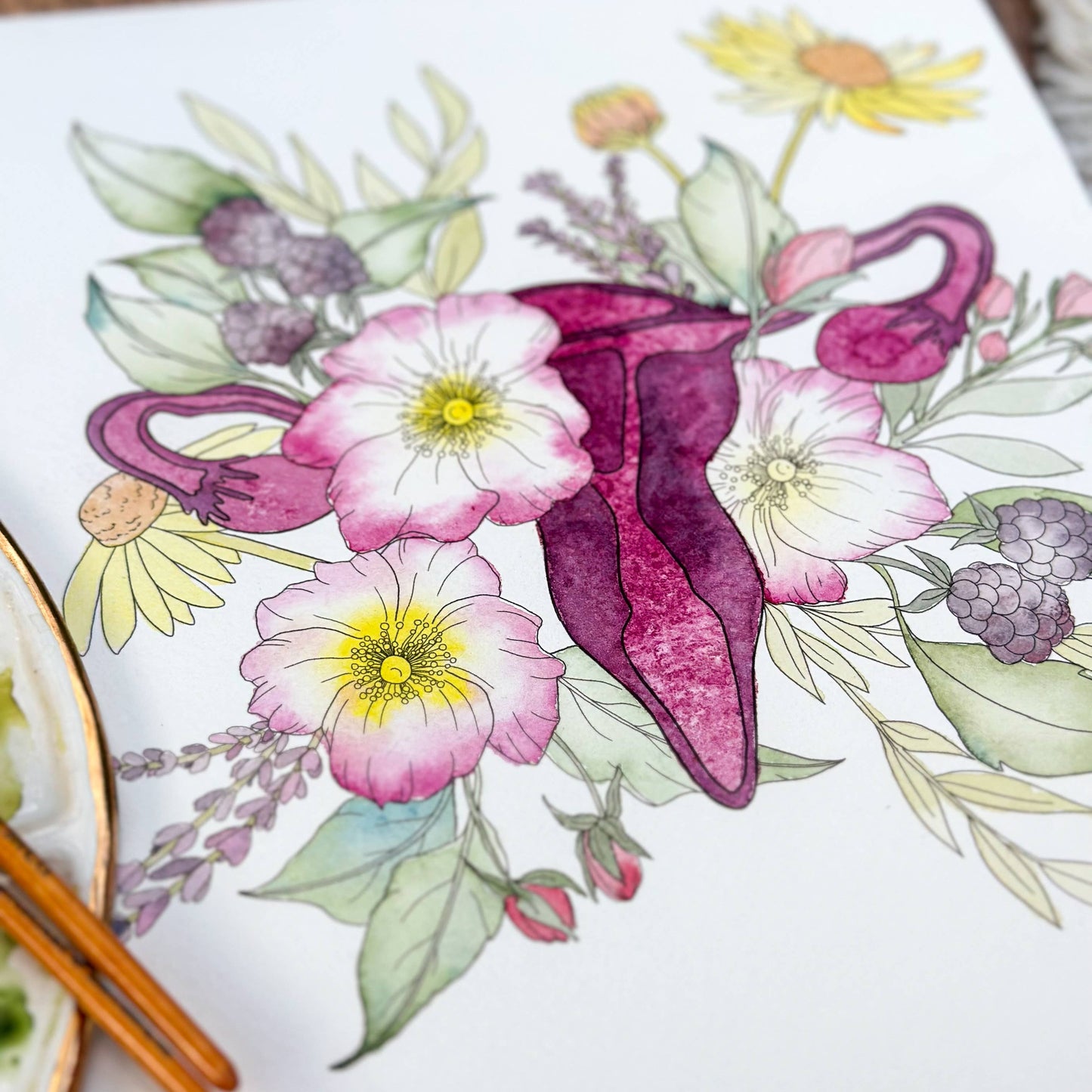 Watercolor Painting Kit, Feminist Florals, Beginner Skill