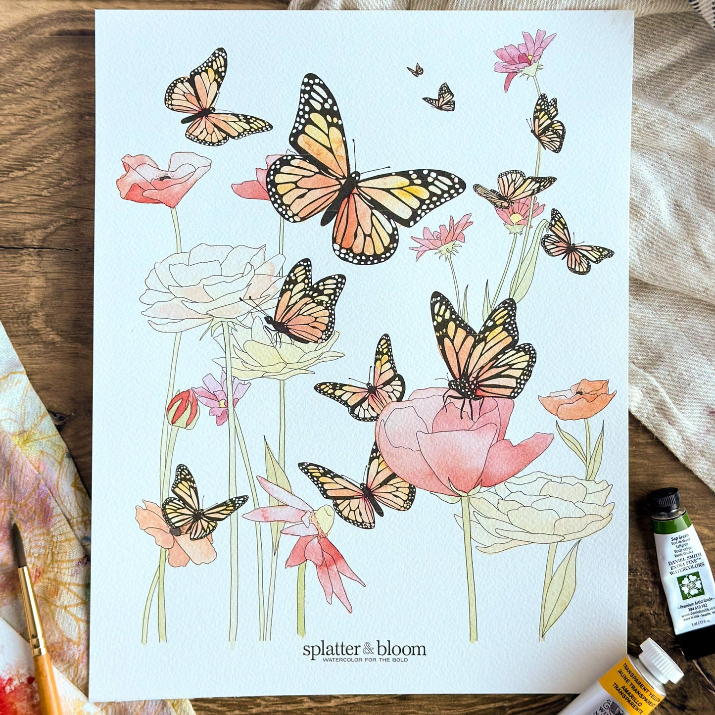 Watercolor Painting Kit, Pollinators , Beginner Skill