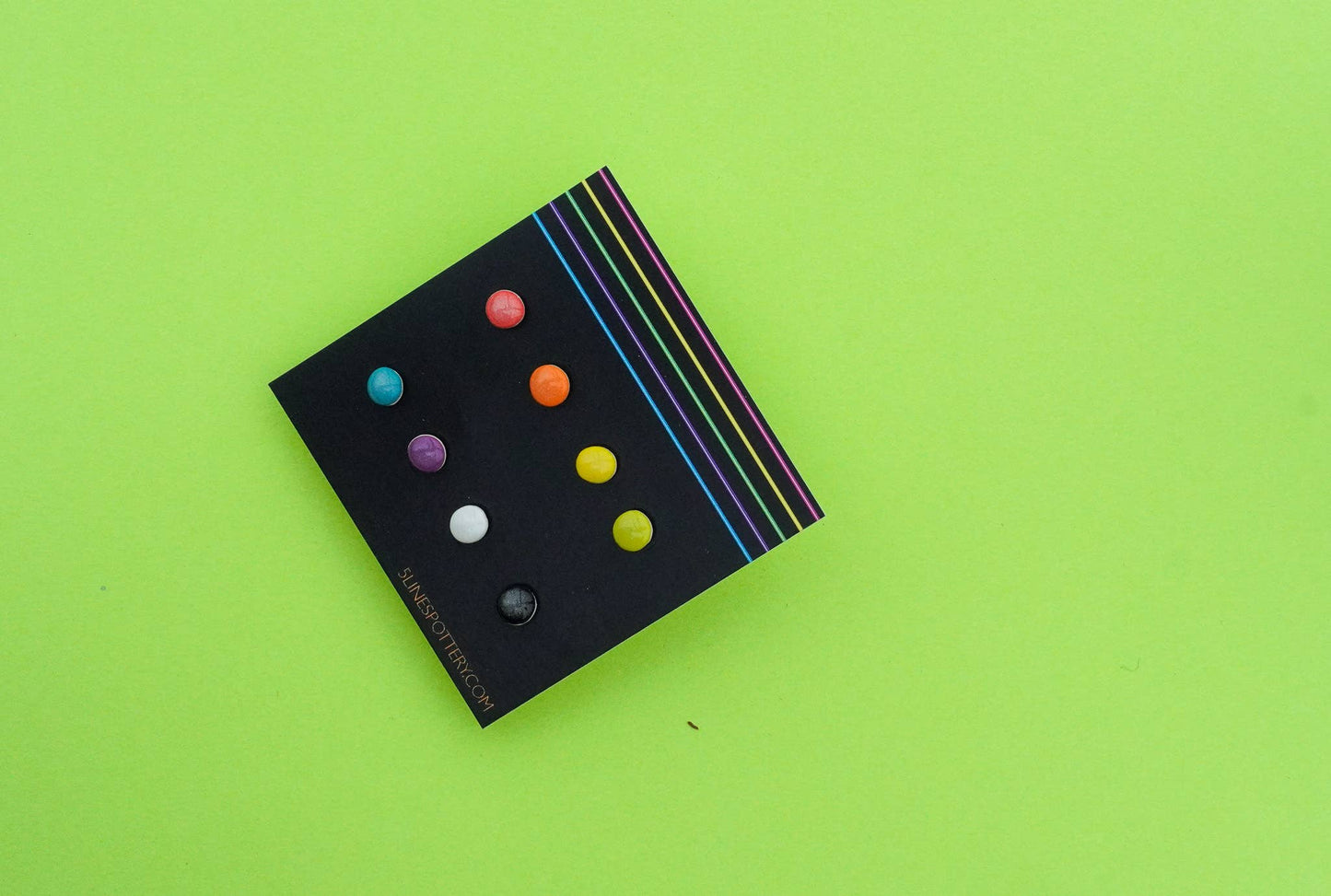 Stud Earrings: Lime Green