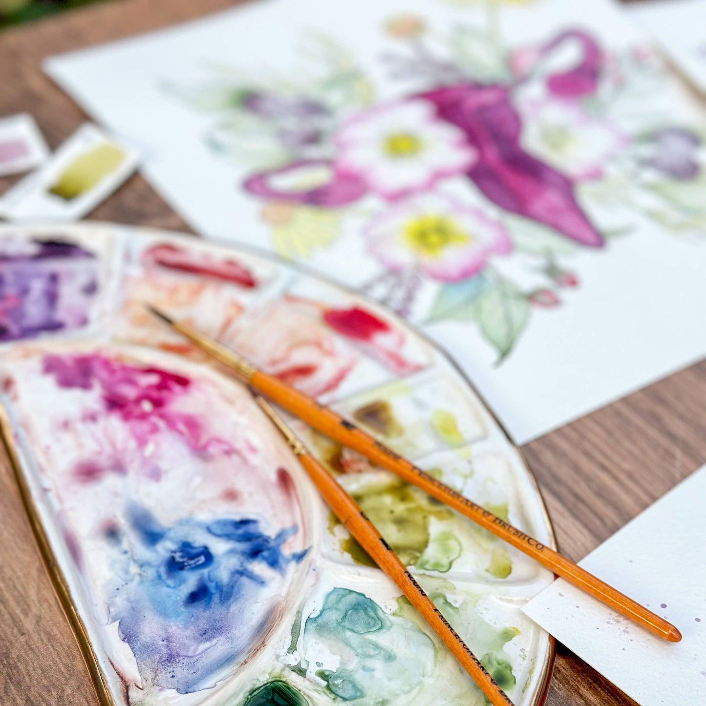 Watercolor Painting Kit, Feminist Florals, Beginner Skill