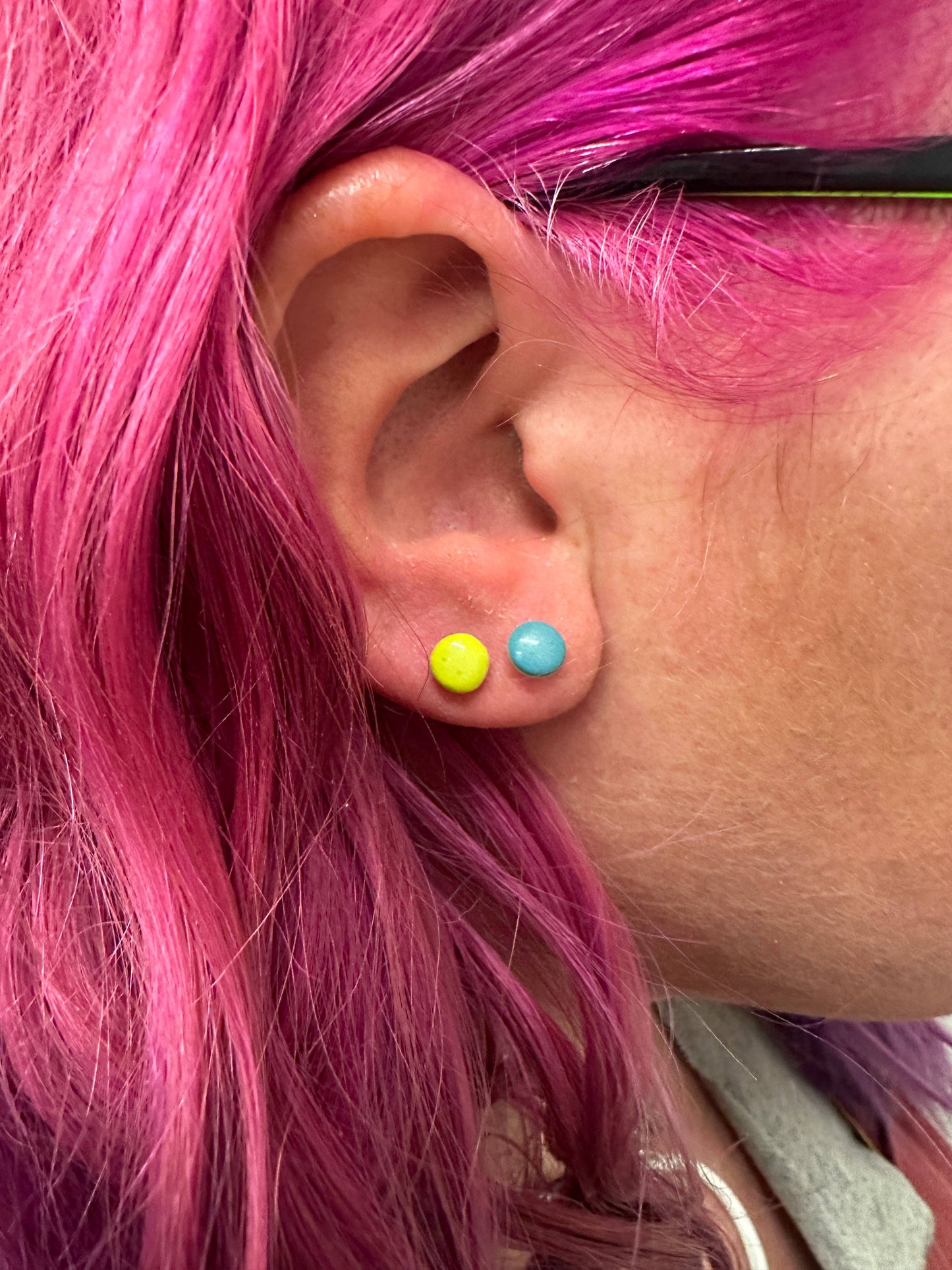 Stud Earrings: Blue