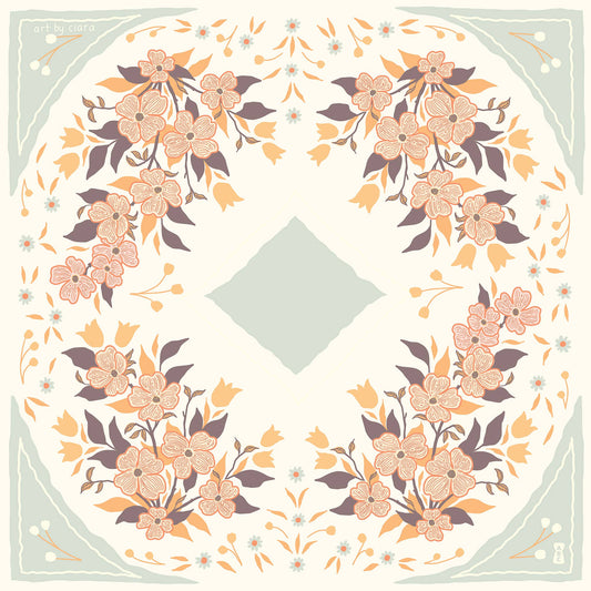 Light Slate Dogwood Bandana