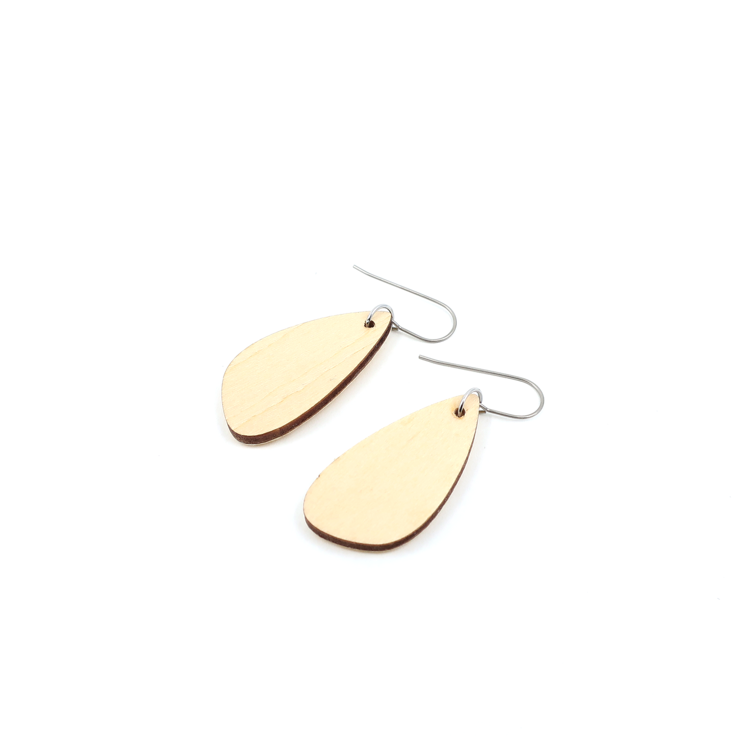 Polka dot Japanese Chiyogami wooden earrings - Orange