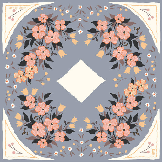 Blue Dogwood Bandana