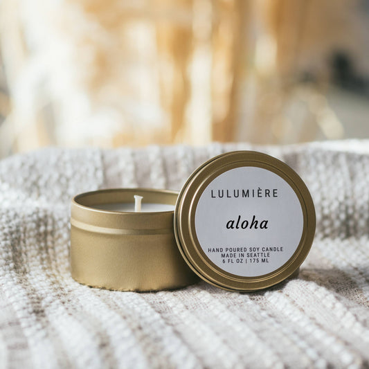 Aloha Gold Tin Candle