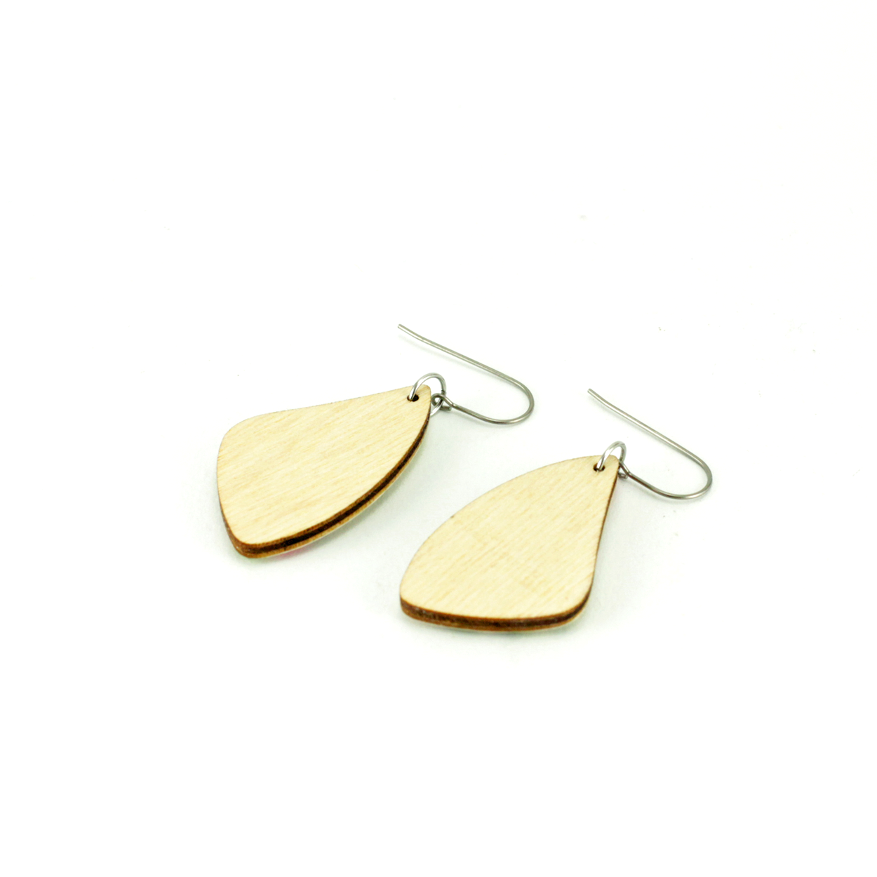 Mint blue goldfish titanium dangle earrings