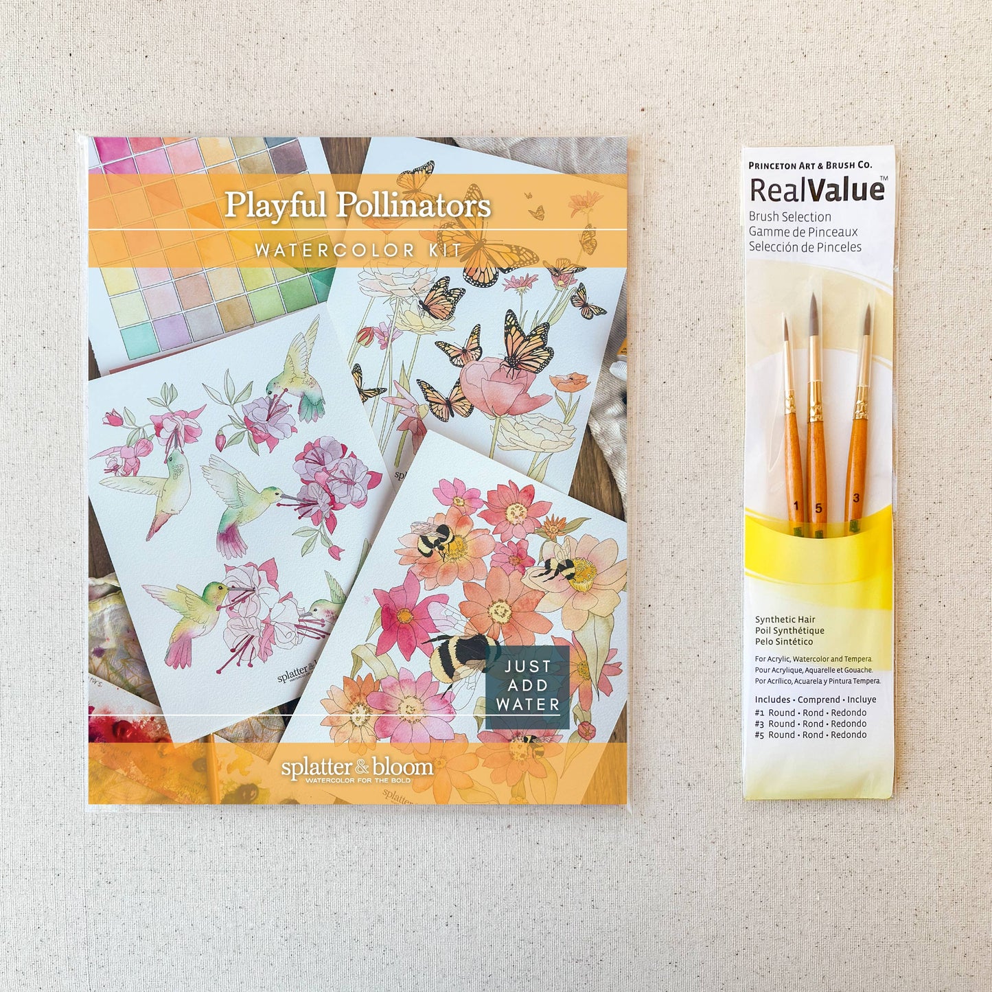 Watercolor Painting Kit, Pollinators , Beginner Skill
