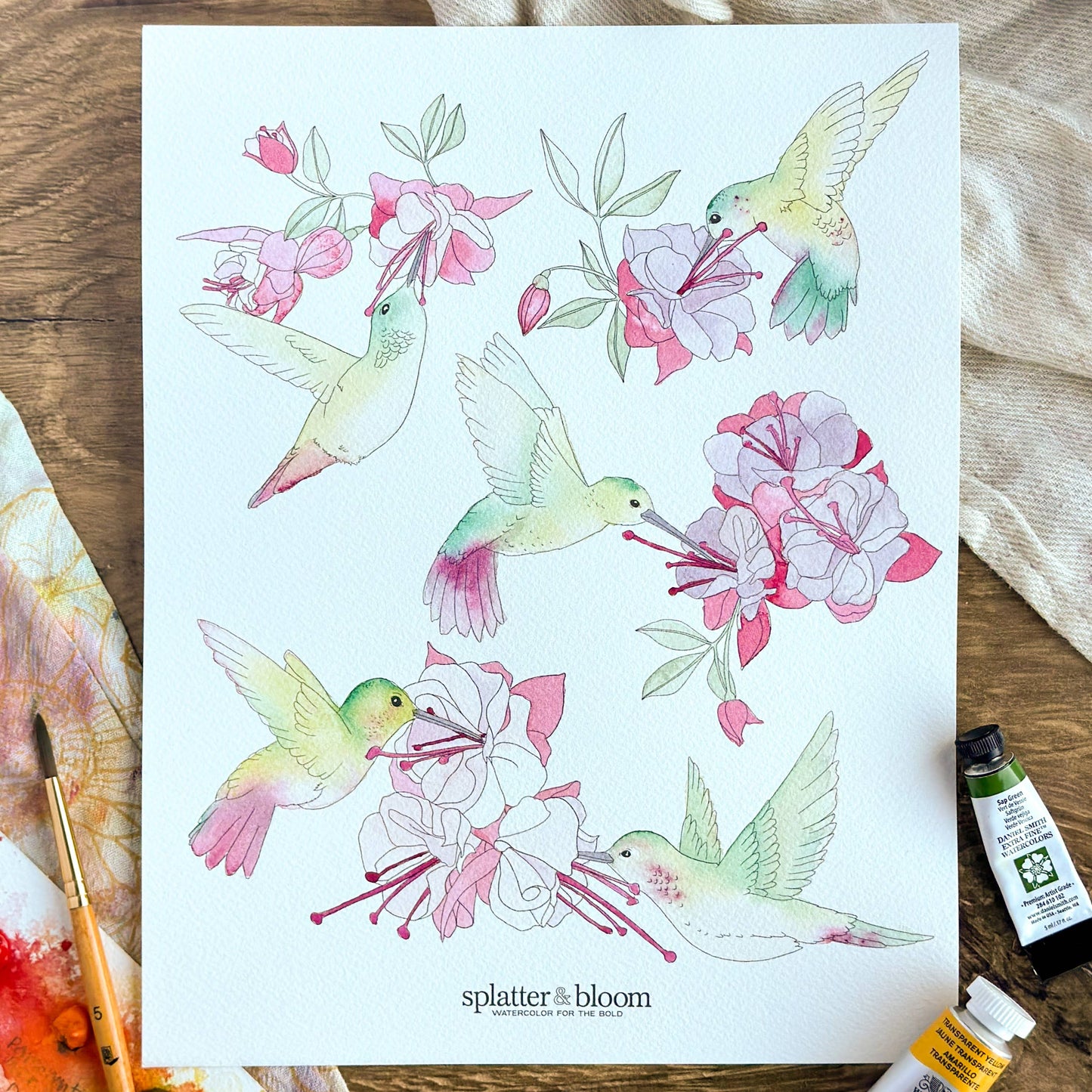Watercolor Painting Kit, Pollinators , Beginner Skill