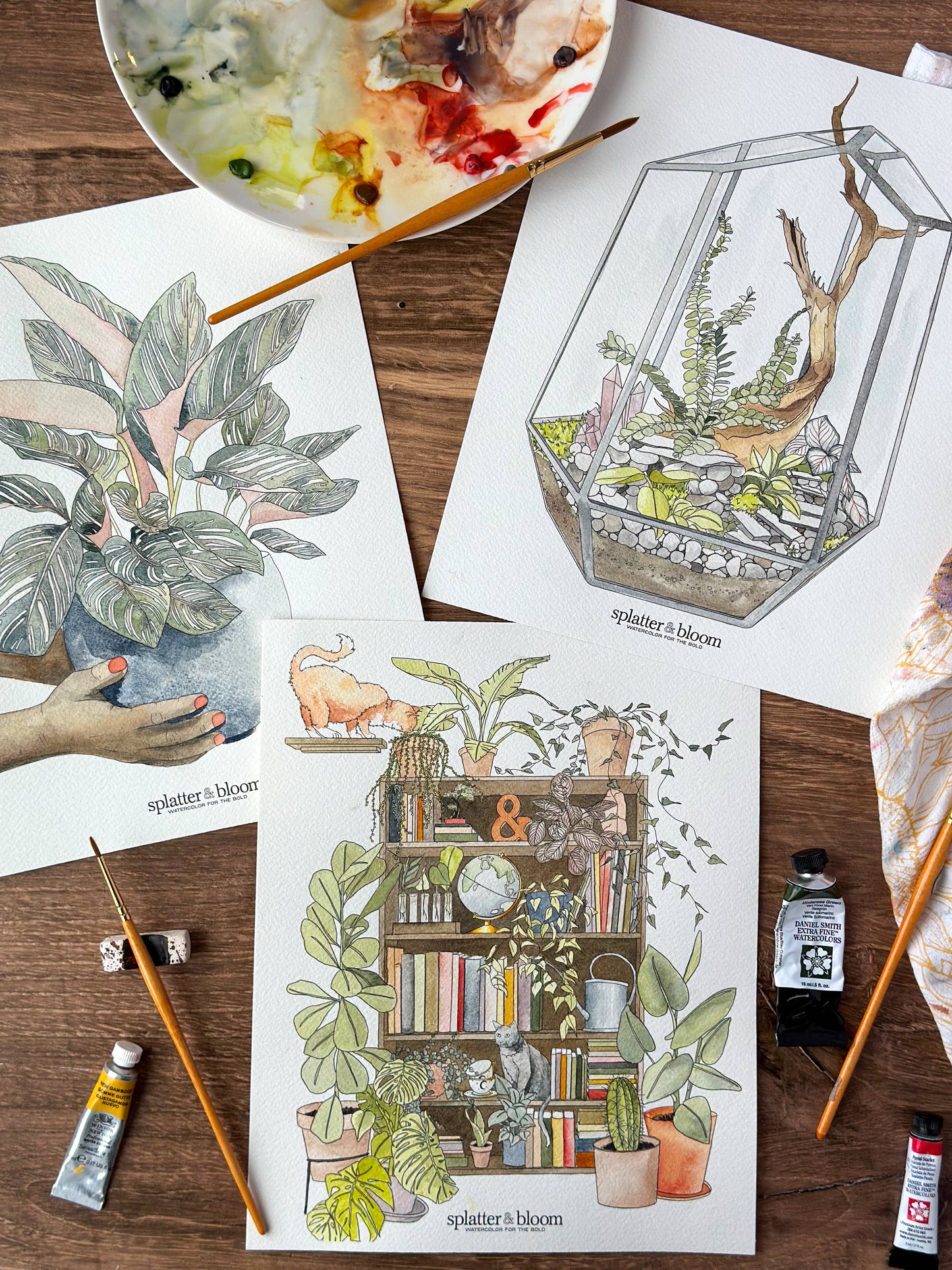 Watercolor Painting Kit, Plant Zen , Beginner Skill Level