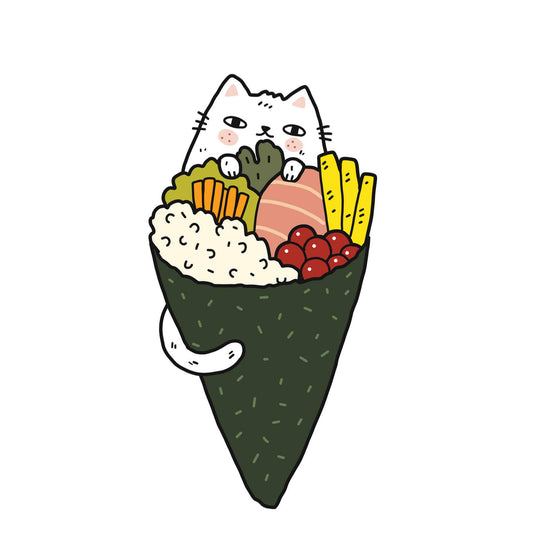Sushi Cat Temaki Sticker