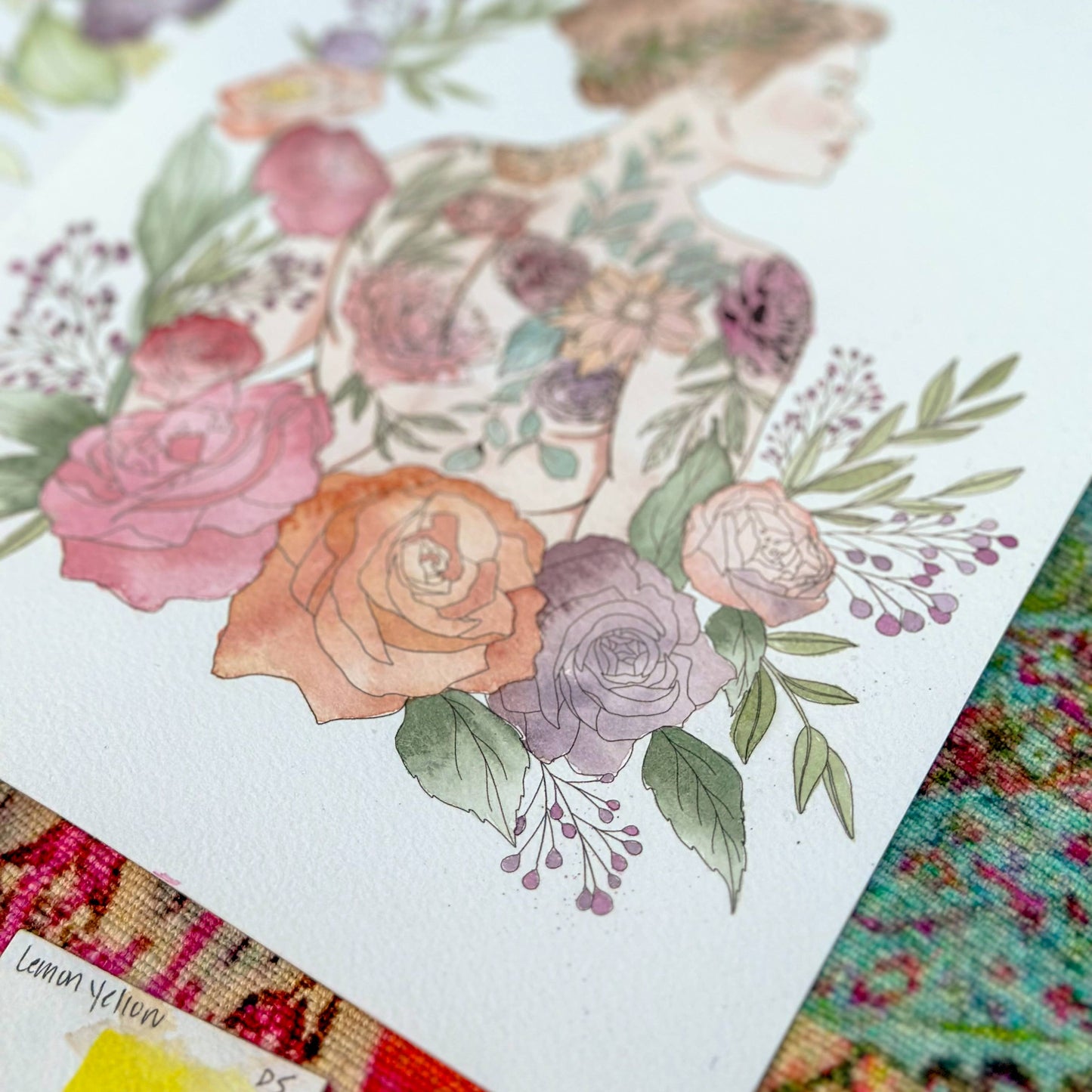 Watercolor Painting Kit, Feminist Florals, Beginner Skill