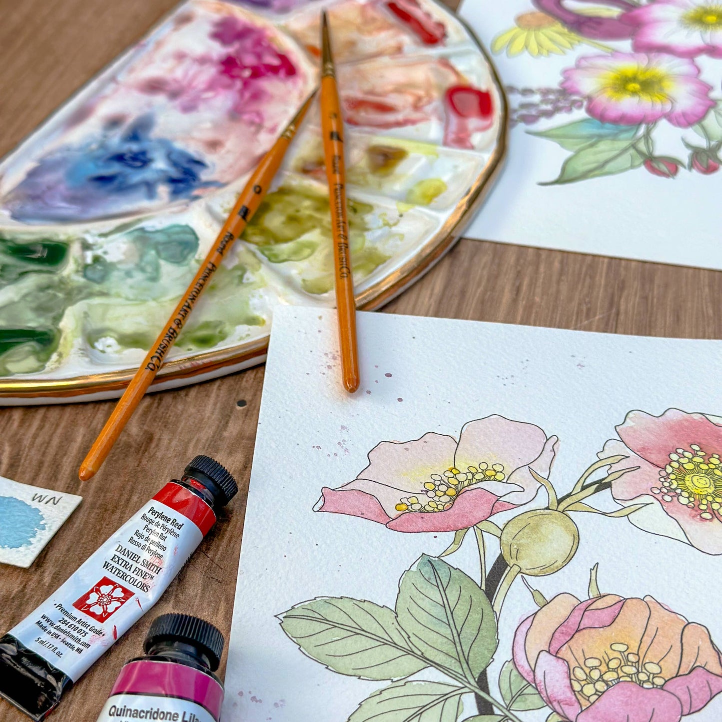 Watercolor Painting Kit, Feminist Florals, Beginner Skill