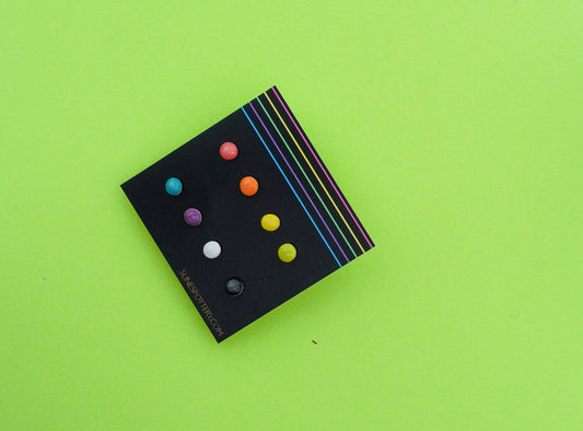 Assorted 8 Pack Stud/Posts - Rainbow